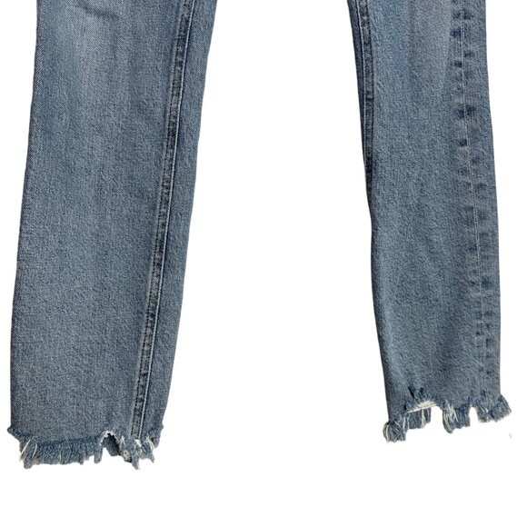 AGOLDE Nico High Rise Slim Jeans Size 25 Rooted Button Fly Distressed - Picture 4 of 11
